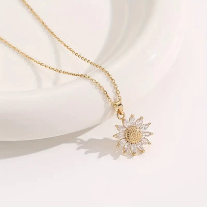 Sunflower Flower Necklace Gift Box, Elegant Jewelry, Perfect Gift for All Occasions, Comes with Cards and Gift Box Packaging